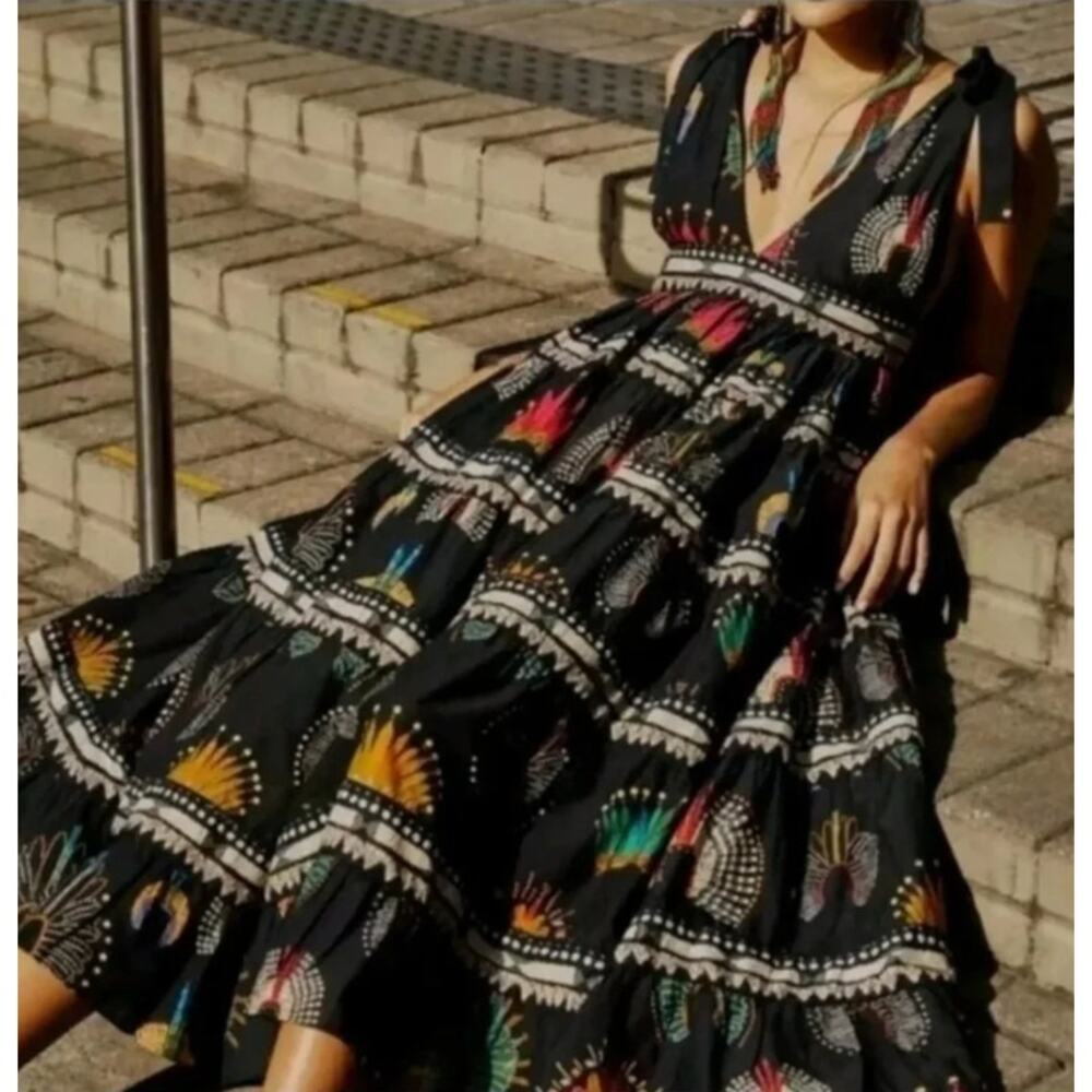 Farm Rio NEW Wonderful Headdress Midi Dress, Med